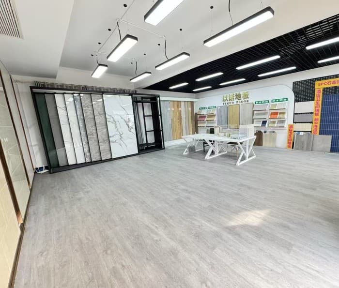 Flooring sample display wall